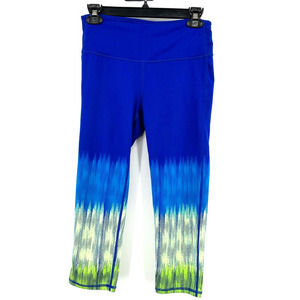 Athleta size Small blue green yellow capri 3/4‎ athletic leggings